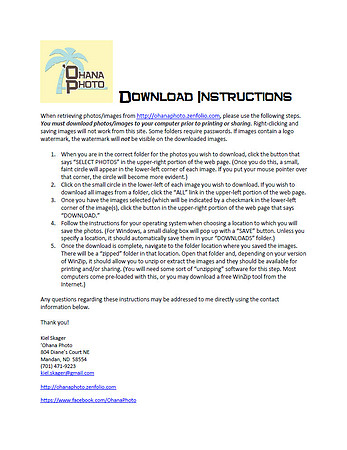 Photo Download Instructions