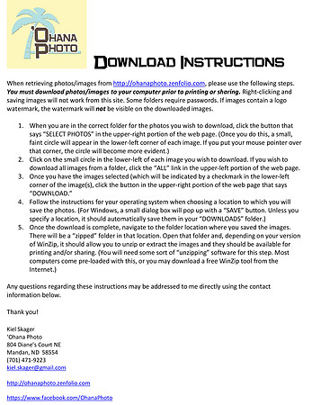 Photo Download Instructions