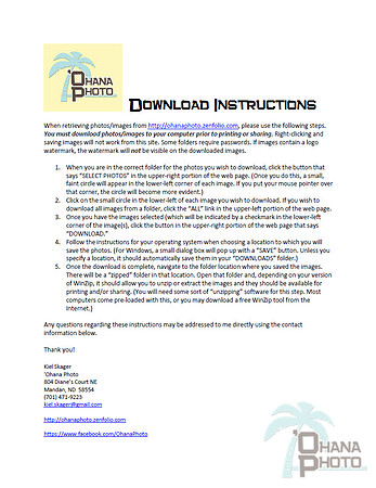 Photo Download Instructions